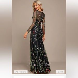 JJ house, black with embroidery gown…custom sized 10/12